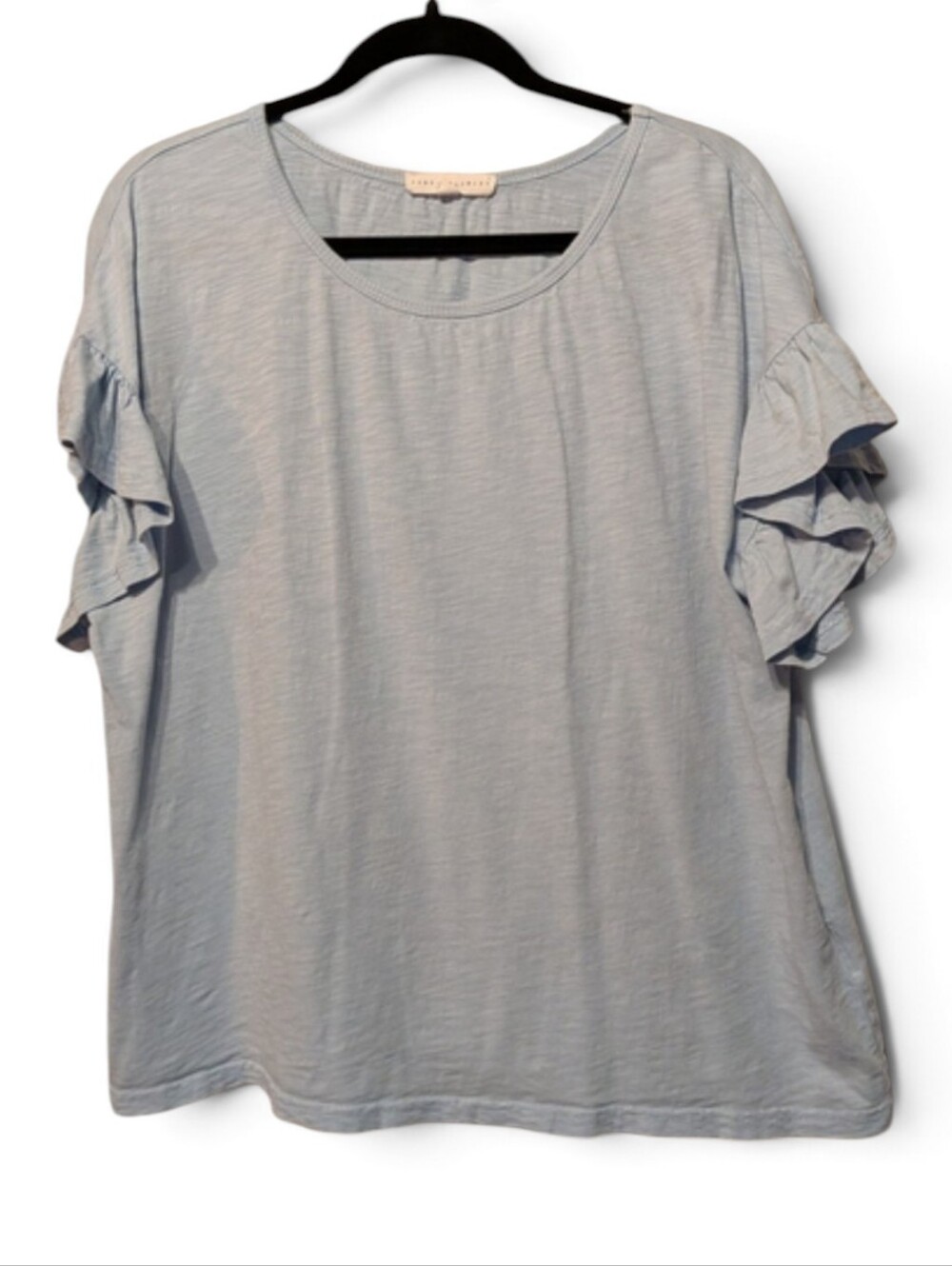 Jane and Delancey Light Blue Ruffle Sleeve Tee
